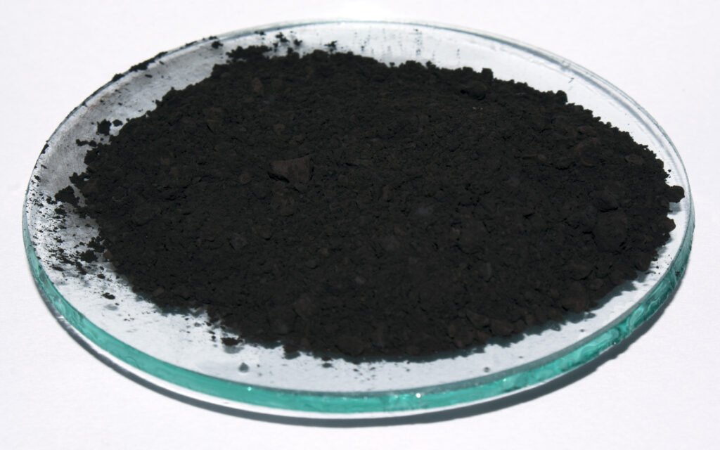 Copper oxide in a glass bowl
